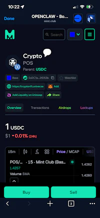 a screenshot of the cyptocurrency app on a phone