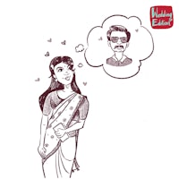 a drawing of a man and a woman in a sari