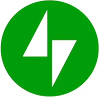 a green circle with a lightning bolt in it
