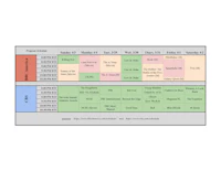 a timetable for a series of events