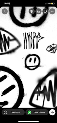 a screenshot of graffiti on a phone screen