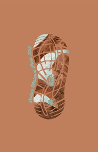 an illustration of a shoe on a brown background