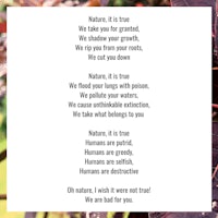 a poem about nature with flowers and leaves