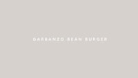 a white background with the words garbano bean burger