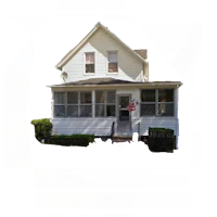 a house with a flag on it