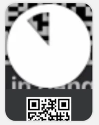 a qr code sticker with an image of a clock