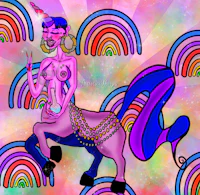an image of a unicorn on a rainbow background