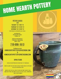 a flyer for home heath pottery