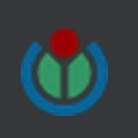 a logo with a red, green, and blue circle