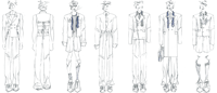 a sketch of a man in a suit and tie