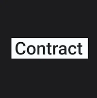 the word contract on a black background