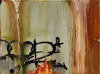 a painting with graffiti on it