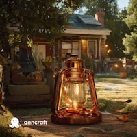 an image of a lantern in front of a house