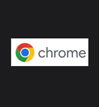 the chrome logo on a black background