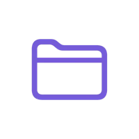 a purple folder icon on a black background