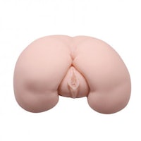 a pink plastic doll with a swollen bottom