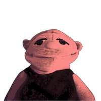 a pink stuffed animal with a black background