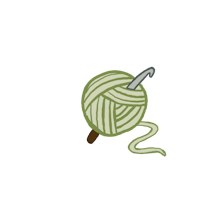 a ball of yarn and a knitting needle on a black background