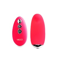 a pink vibrator with two buttons on it