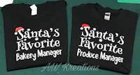 santa's favorite bakery product manager t - shirts