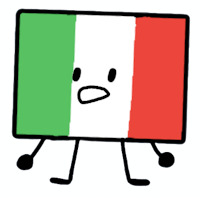 a cartoon character with the flag of italy